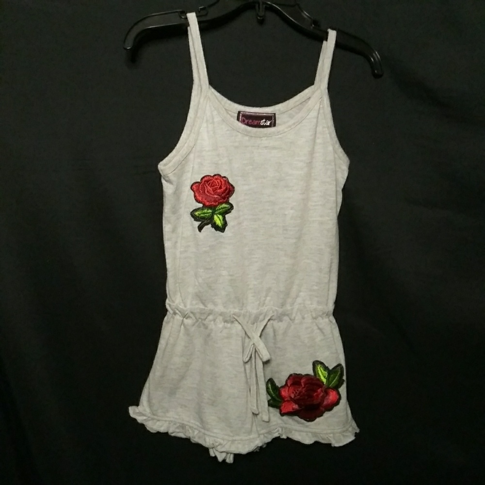 Gray drawstring romper